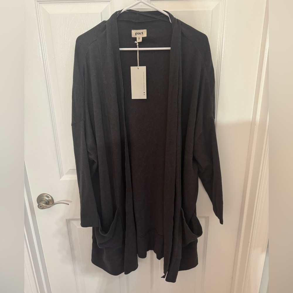 Pact Women's Charcoal Cardigan Sweater